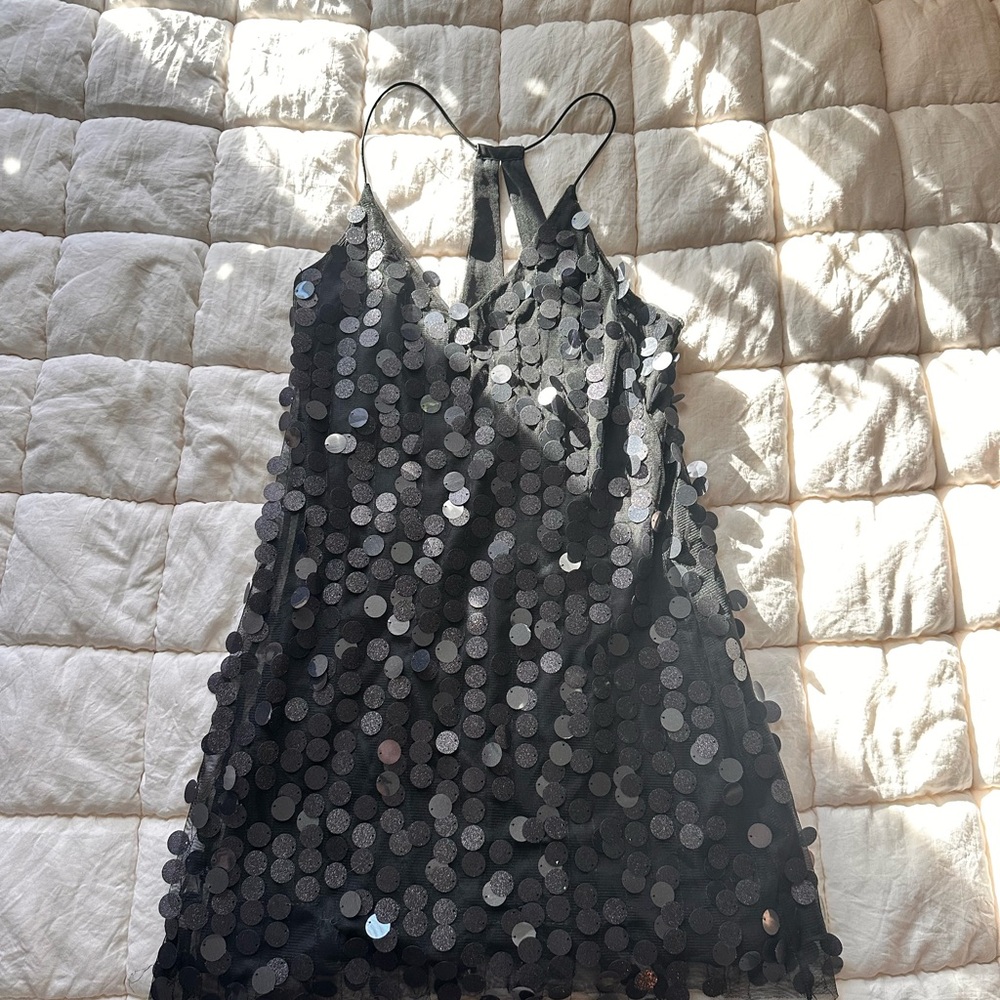 Black Sequin Sleeveless Dress